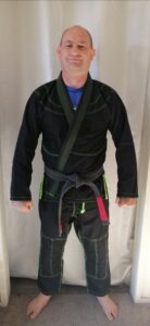 Image Unbranded Black Gi with Green Constrast Stitching
